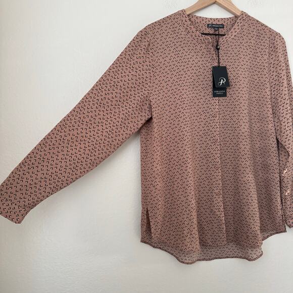 NWT Adrianna Papell Women Pink Tunic Blouse Longsleeve Work Going Out Size Large - Picture 4 of 10